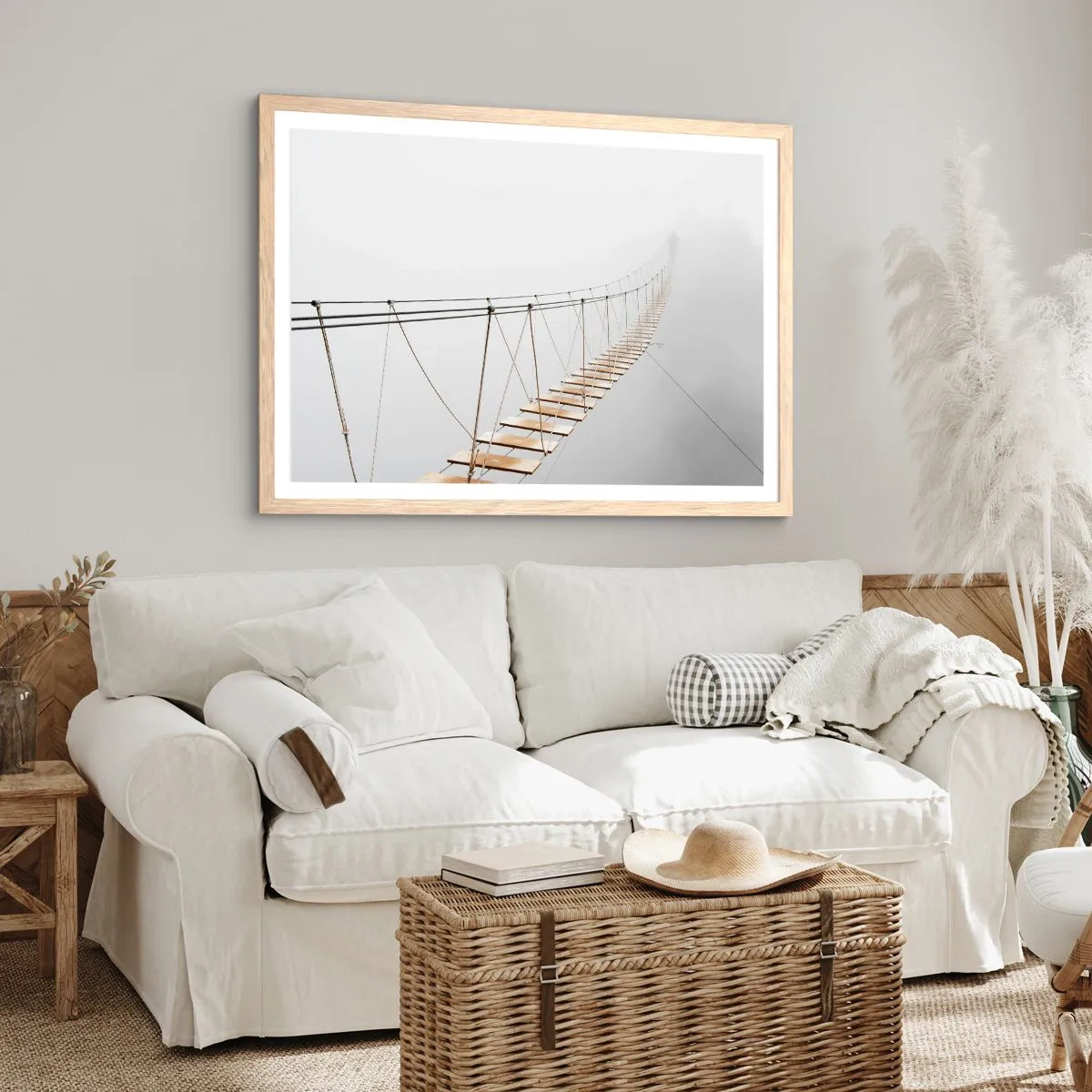 Pôster com moldura de carvalho claro - Para onde levará? - 100x70 cm