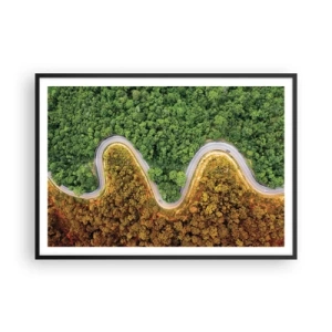 Pôster com moldura preta - Fronteiras e descobertas - 100x70 cm