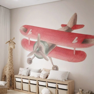 Papel de Parede Autocolante Deluxe Sticker - Pronto para voos altos - Avião, Infantil, Vintage - 400x280 cm