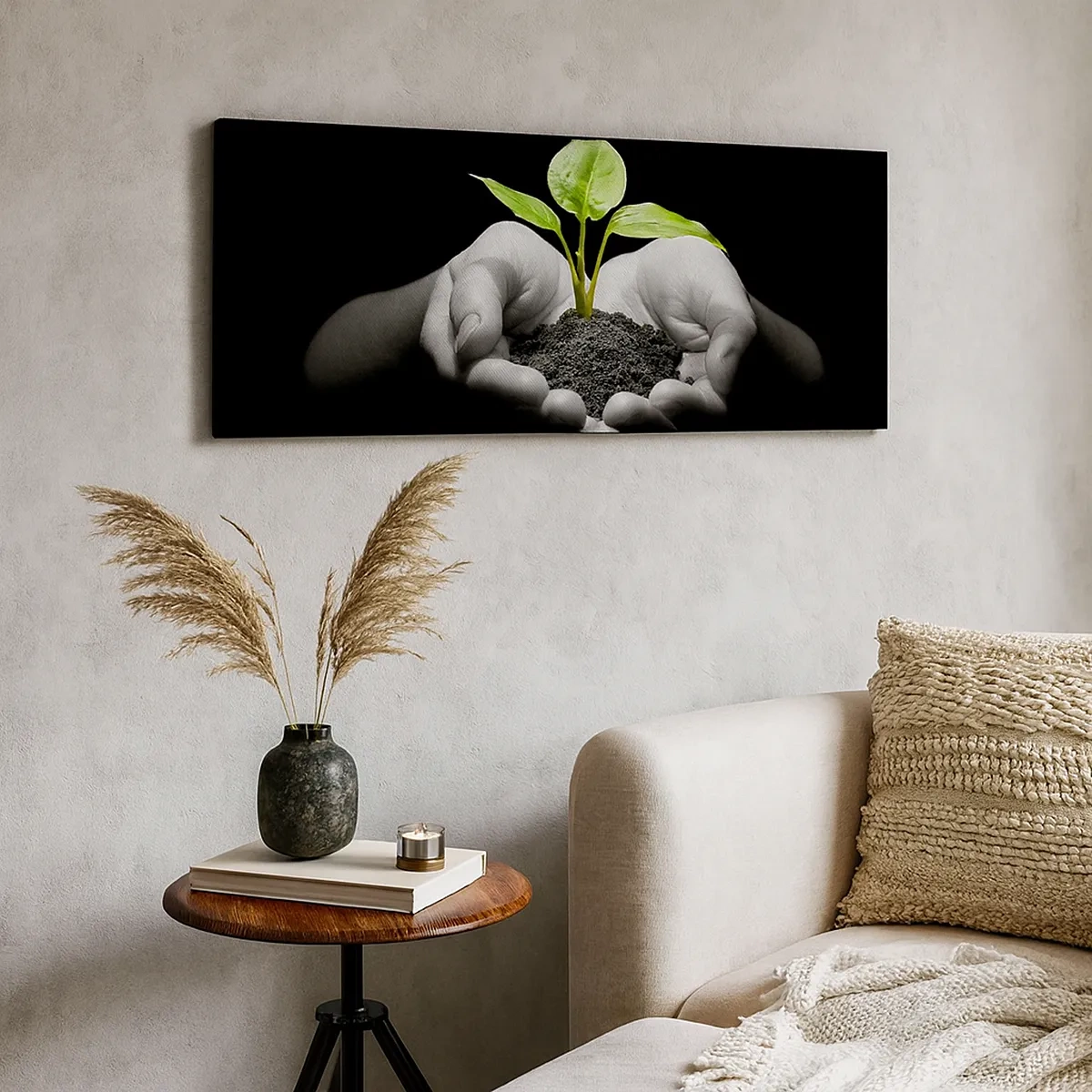 Quadro em tela - Eu amo a natureza, eu a protejo - 30x30 cm