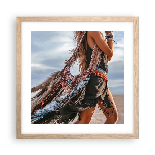Pôster com moldura de carvalho claro - Namorada do Xamã - 40x40 cm