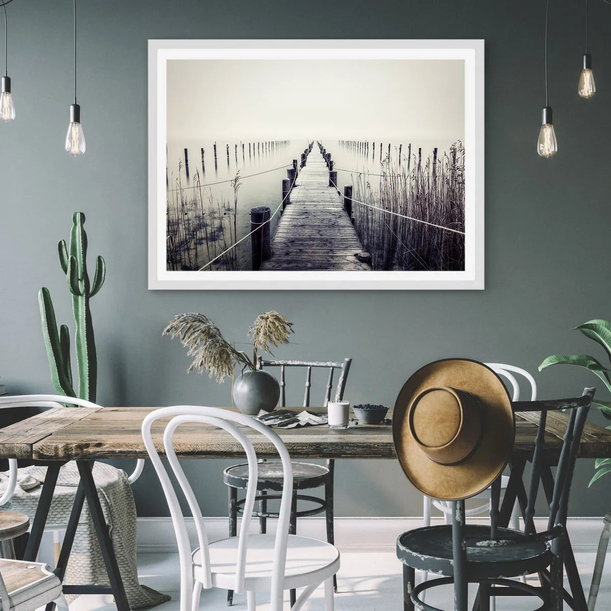 Pôster em moldura branca - Mergulhe em paz - 70x50 cm