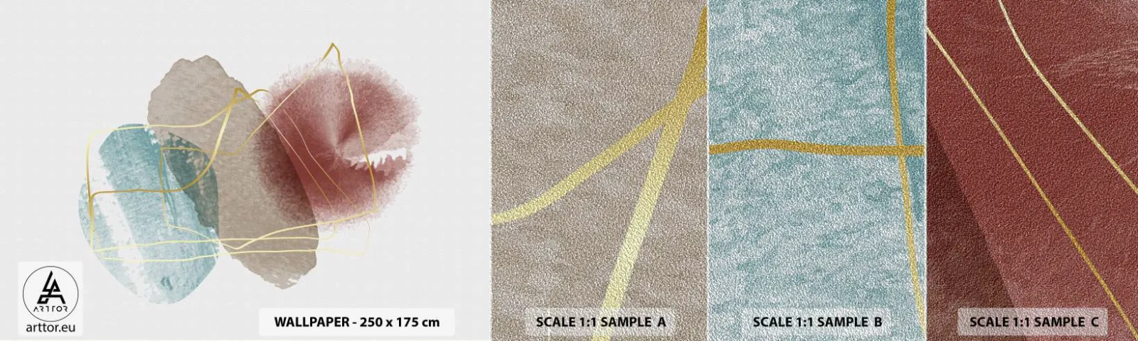Amostra de papel de parede Premium Sand - Corais espaciais - Abstração, Pedaço, Padrão Moderno - 100x30 cm