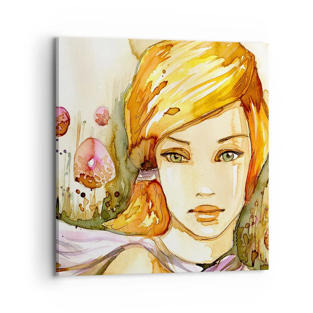 Quadro em tela - Um olhar esmeralda que acalma a raiva - 70x70 cm