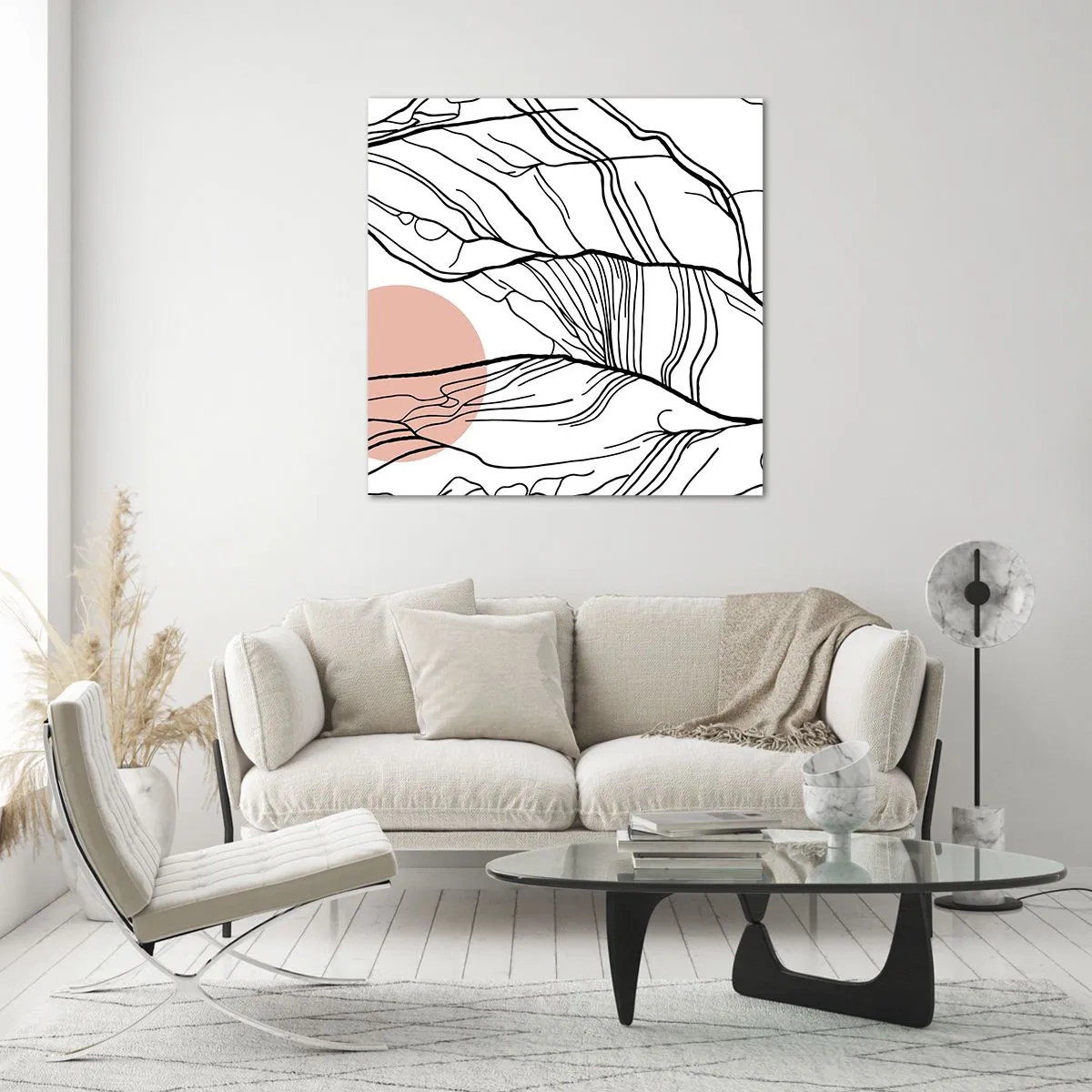 Quadro em vidro - Numa rede de galhos - 70x70 cm