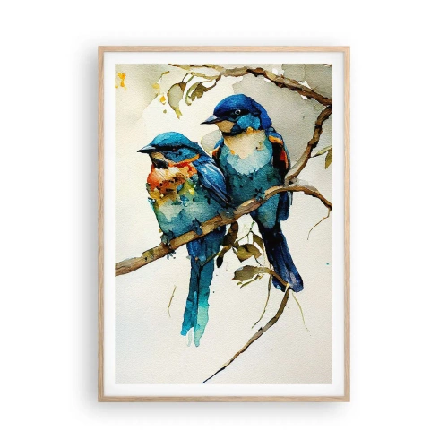 Pôster com moldura de carvalho claro - Ele ficou ofendido? - 70x100 cm