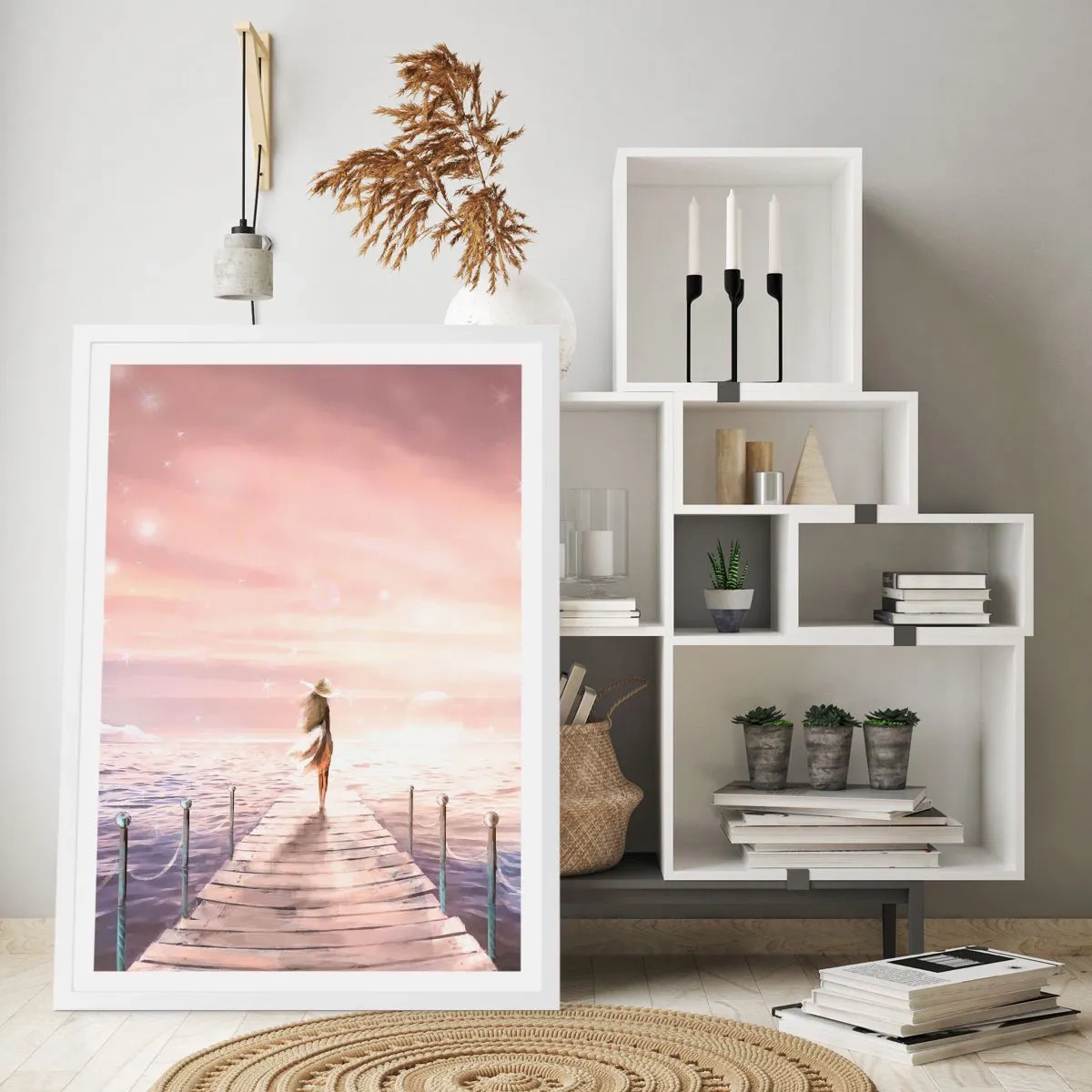 Pôster em moldura branca - À luz de um sonho - 61x91 cm