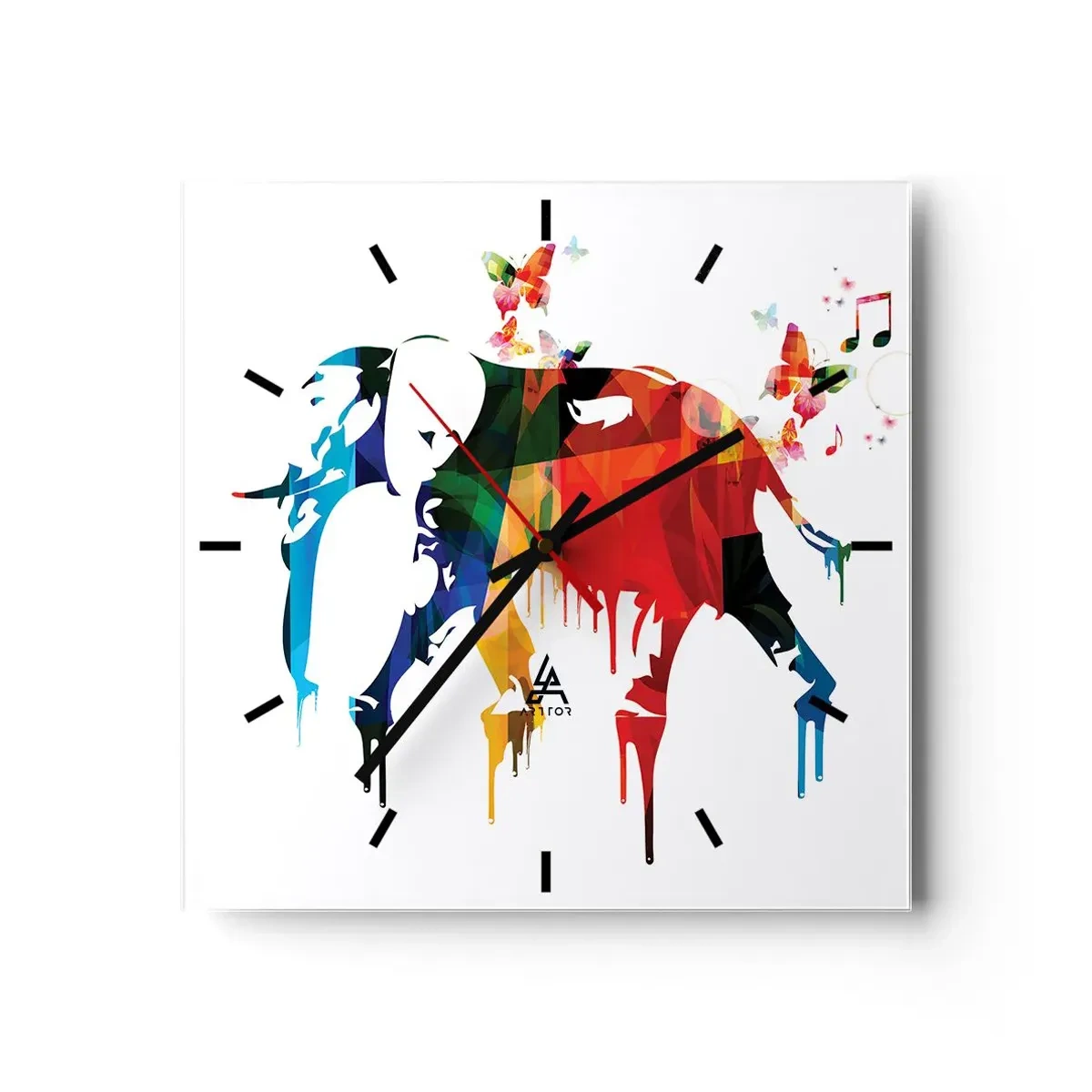 Relógio de parede - Relógio em vidro - Todos podem dançar - 40x40 cm
