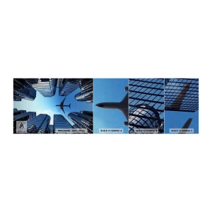 Amostra de papel de parede Premium Sand - Vista do desfiladeiro de vidro - Arquitetura, Avião, Cidade - 100x30 cm