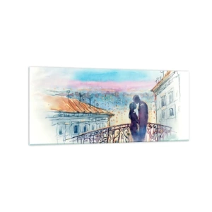 Quadro em vidro - Amantes parisienses - 120x50 cm
