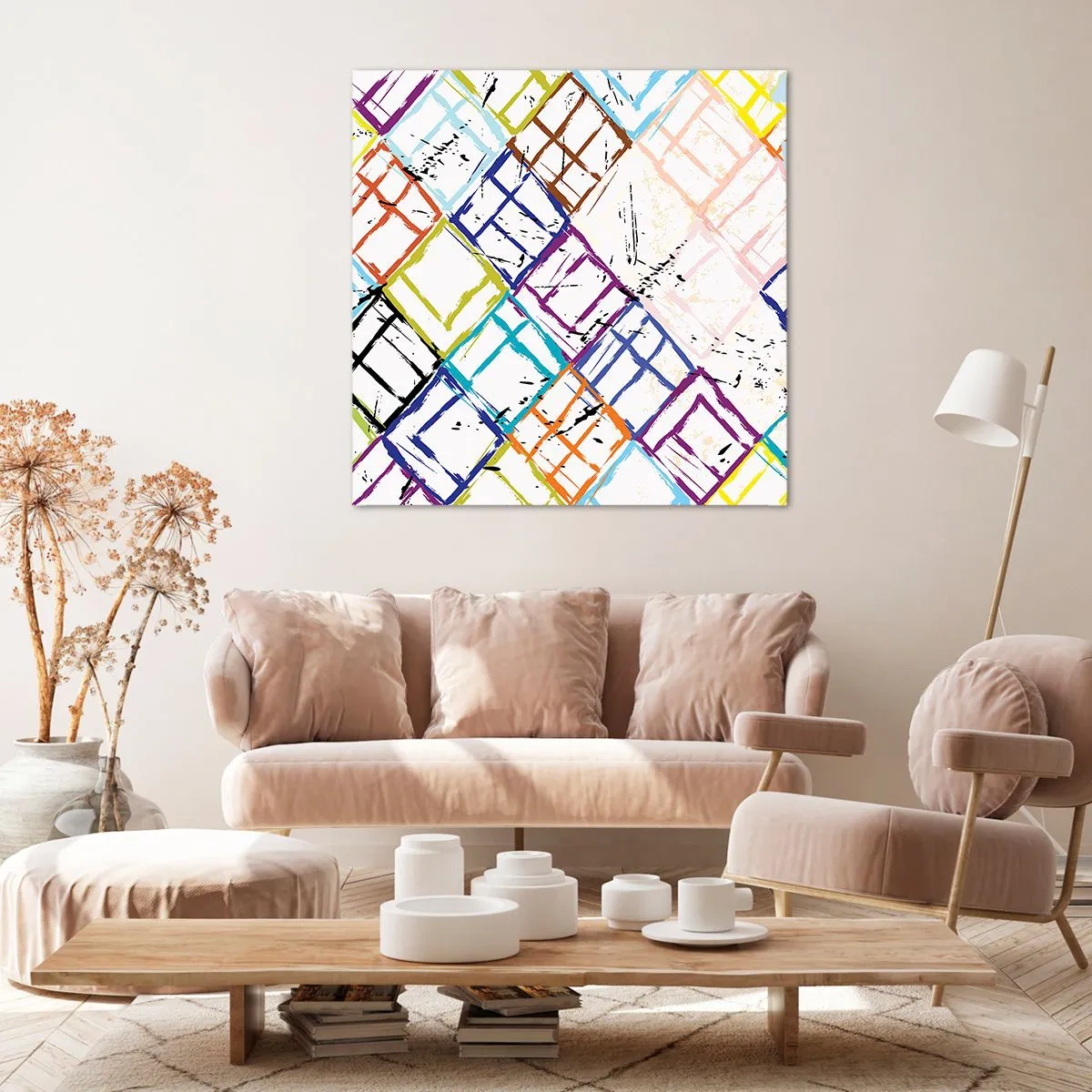 Quadro em tela - Quartos para alugar - 40x40 cm