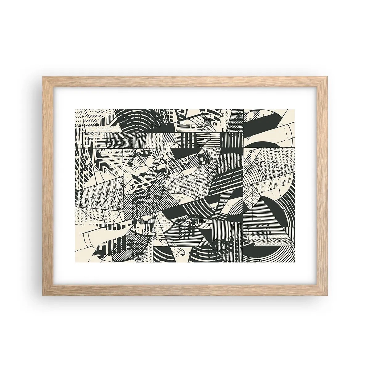 Pôster com moldura de carvalho claro - A dinâmica do presente - 40x30 cm