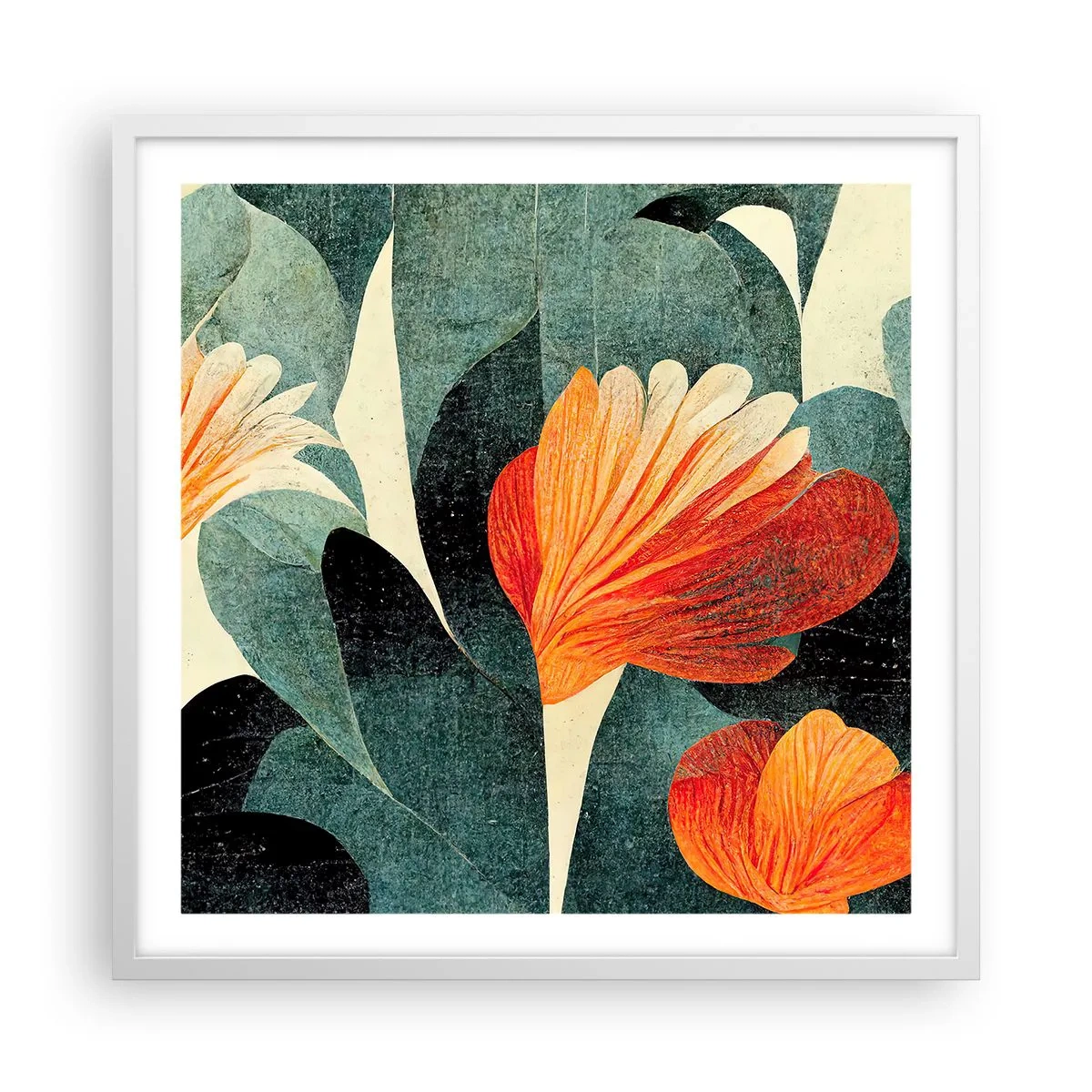 Pôster em moldura branca - O calor dos trópicos e o frescor da vegetação - 60x60 cm