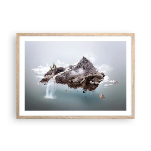 Pôster com moldura de carvalho claro - Pelos olhos de um surrealista - 70x50 cm