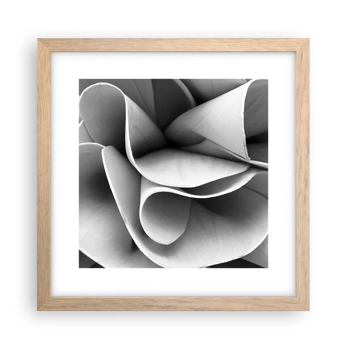 Pôster com moldura de carvalho claro - Acontece no espaço - 30x30 cm