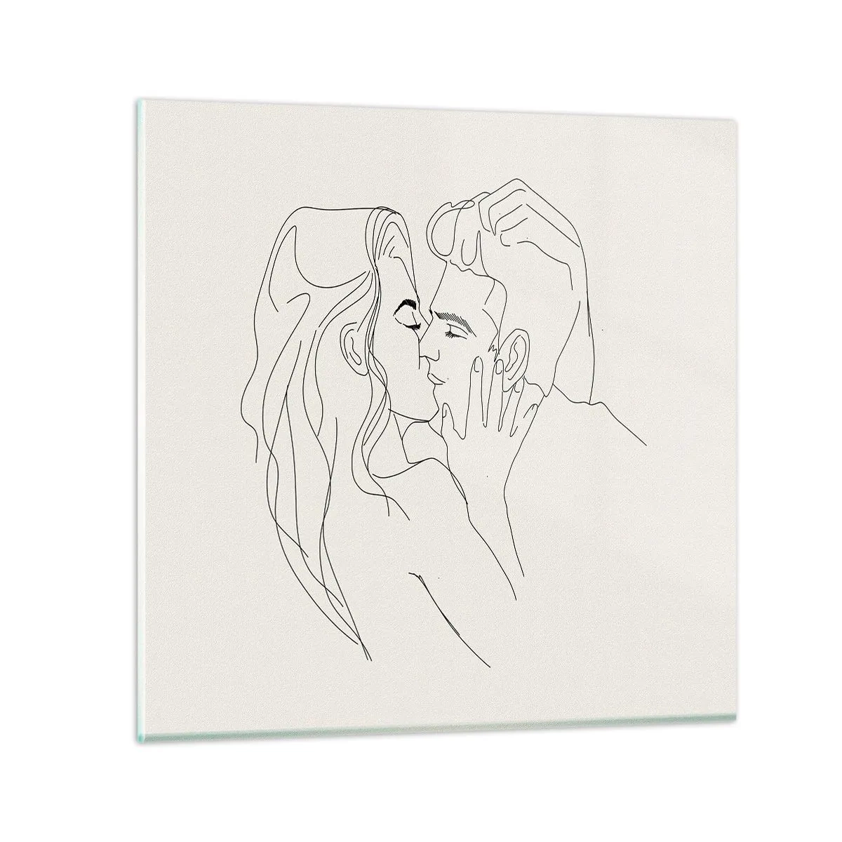 Quadro em vidro - Emaranhados pelo sentimento - 40x40 cm