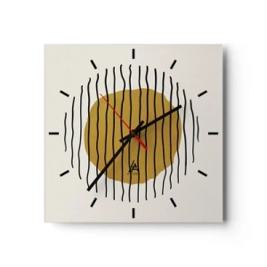 Relógio de parede - Relógio em vidro - Abstração a tremer com o calor - 30x30 cm