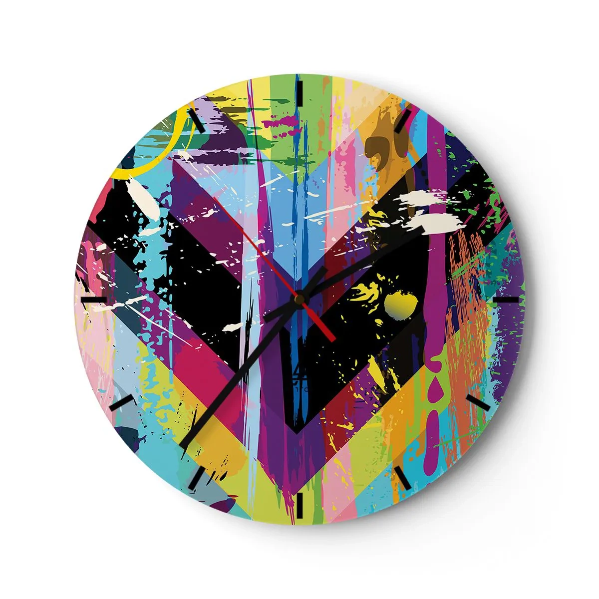 Relógio de parede - Relógio em vidro - De cima para baixo - 40x40 cm