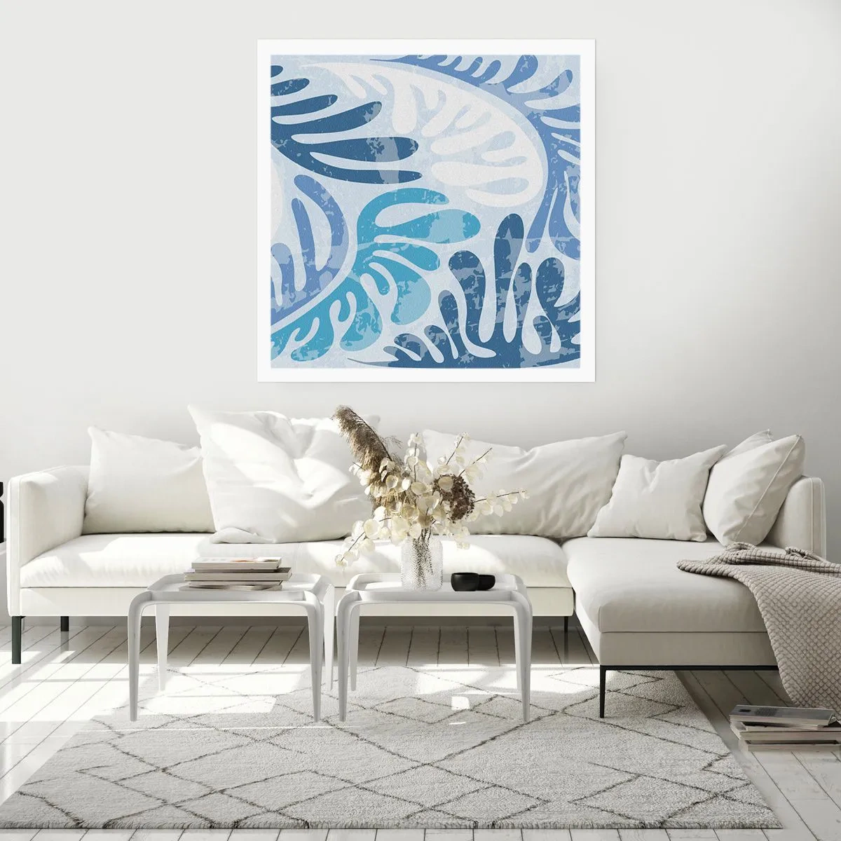 Pôster - Samambaias azuis - 50x50 cm