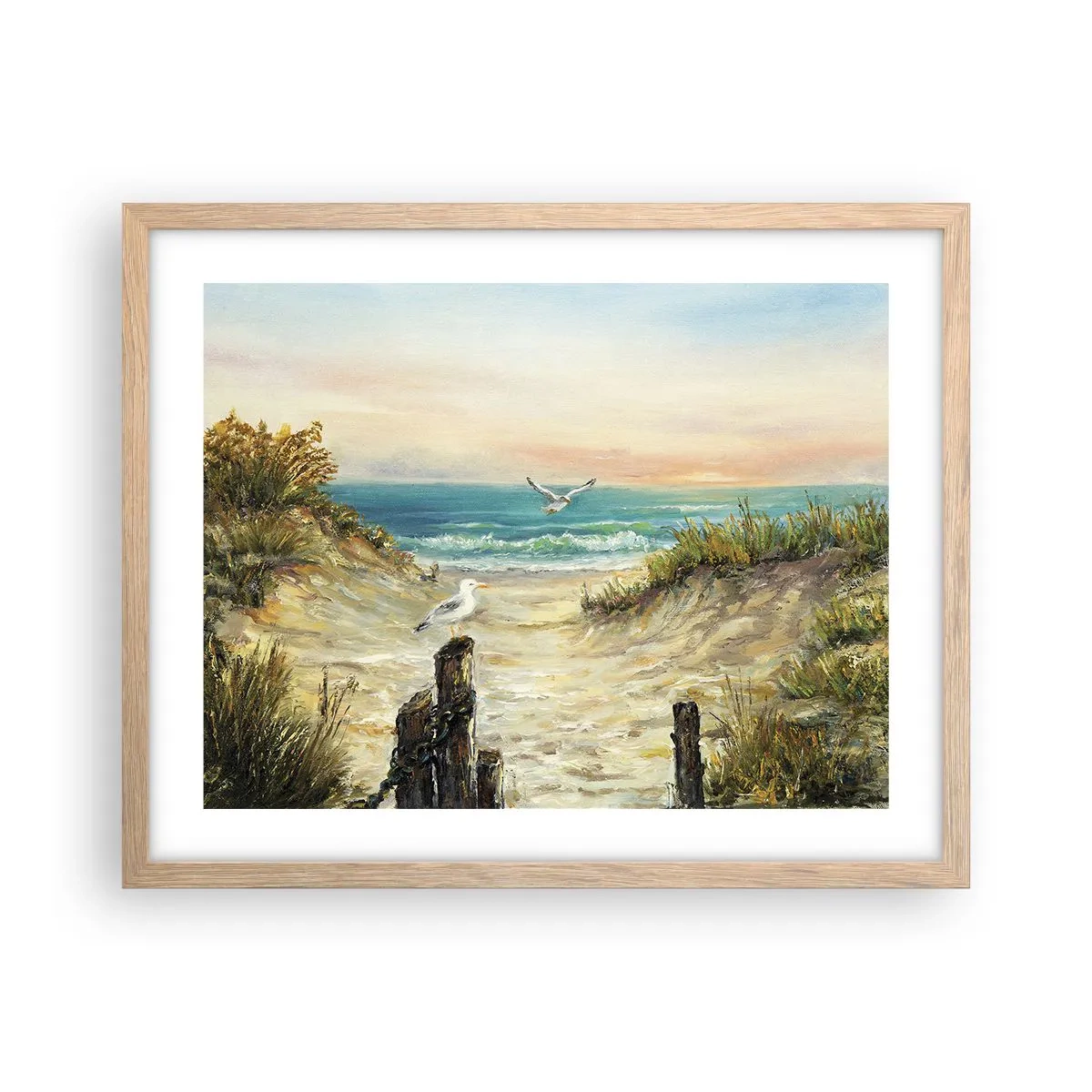 Pôster com moldura de carvalho claro - Refúgio sem vento - 50x40 cm