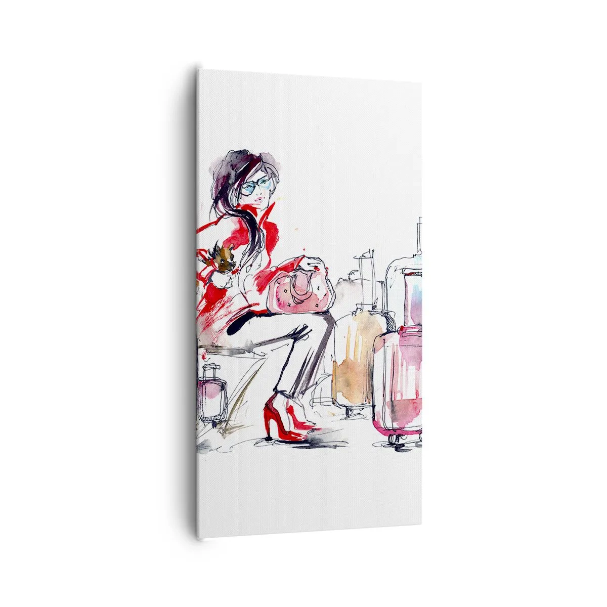 Quadro em tela - Vamos sentar antes da viagem - 65x120 cm