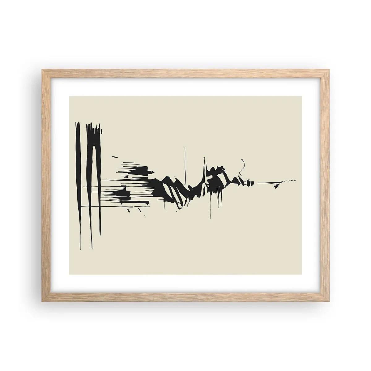 Pôster com moldura de carvalho claro - Abstração apressada - 50x40 cm