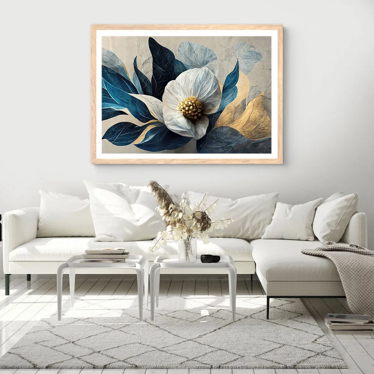 Pôster com moldura de carvalho claro - Tem um coração de ouro - 50x40 cm