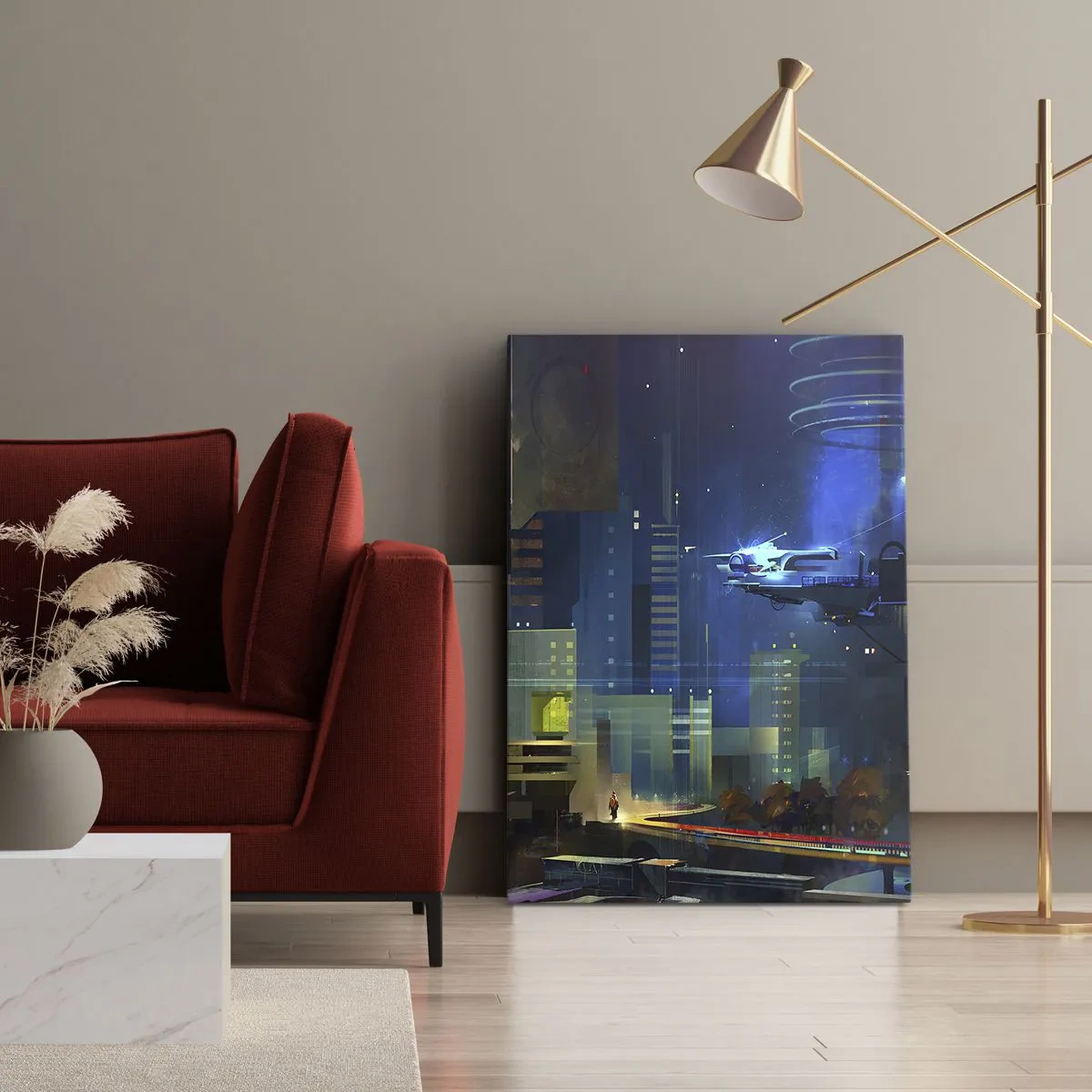 Quadro em tela - Num futuro próximo - 45x80 cm