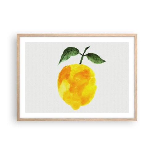 Pôster com moldura de carvalho claro - Como saborear o sol - 70x50 cm