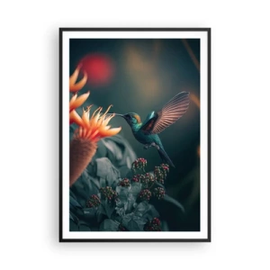 Pôster com moldura preta - Uma vida verdadeiramente colorida - 70x100 cm