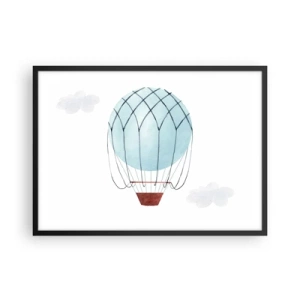 Pôster com moldura preta - Tudo nas nuvens - 70x50 cm