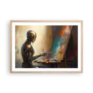 Pôster com moldura de carvalho claro - A arte do futuro - 70x50 cm