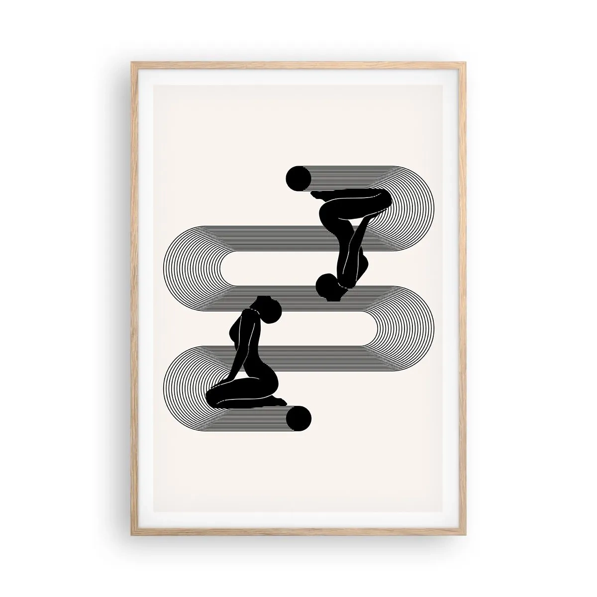 Pôster com moldura de carvalho claro - Simetria sensual - 70x100 cm
