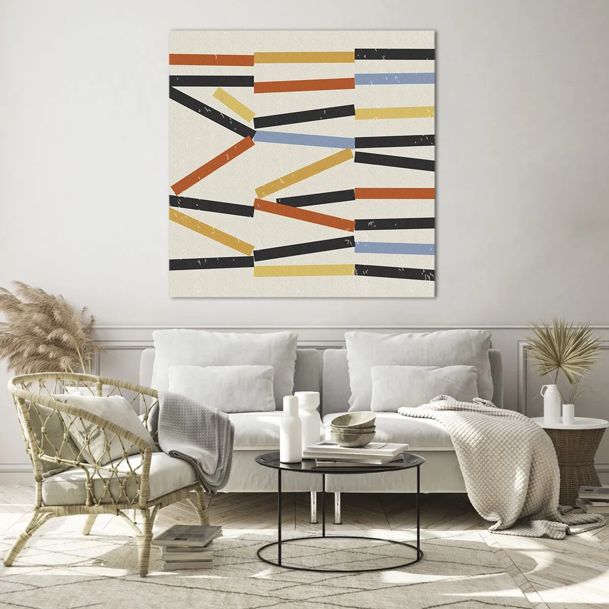 Quadro em vidro - Composição ao nível - 70x70 cm