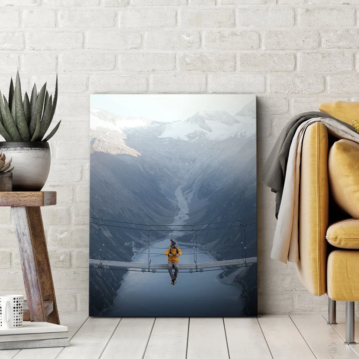 Quadro em tela - Encantado com a paisagem - 50x70 cm