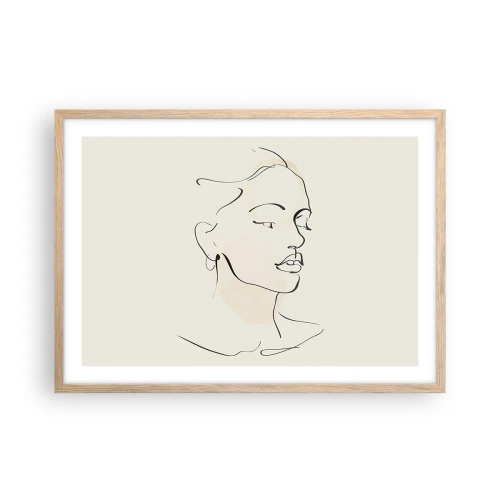 Pôster com moldura de carvalho claro - Uma certa linha - 70x50 cm