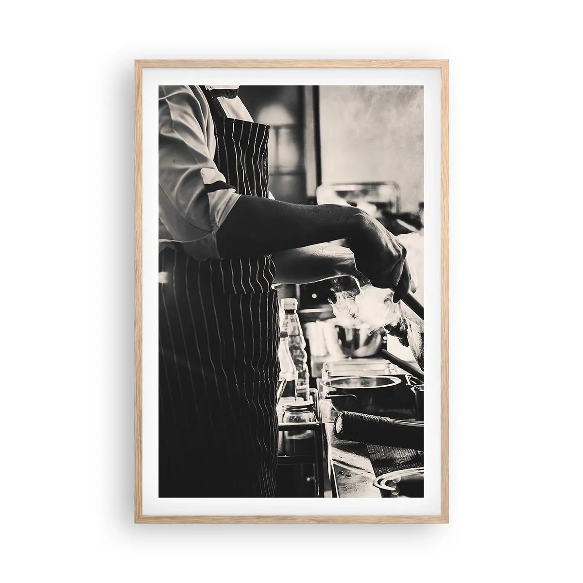 Pôster com moldura de carvalho claro - Alquimia de sabores - 61x91 cm