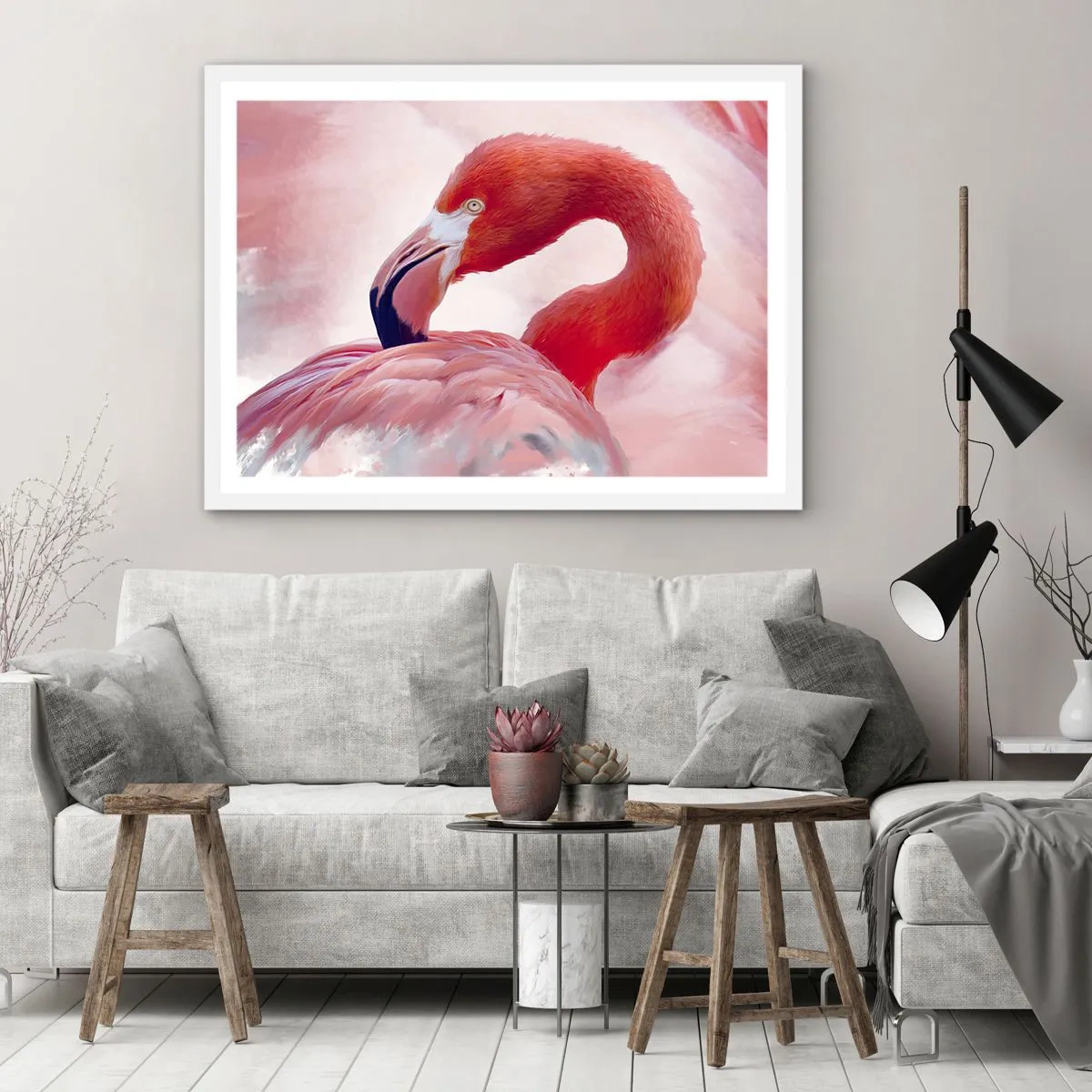 Pôster em moldura branca - Beleza das aves - 40x30 cm