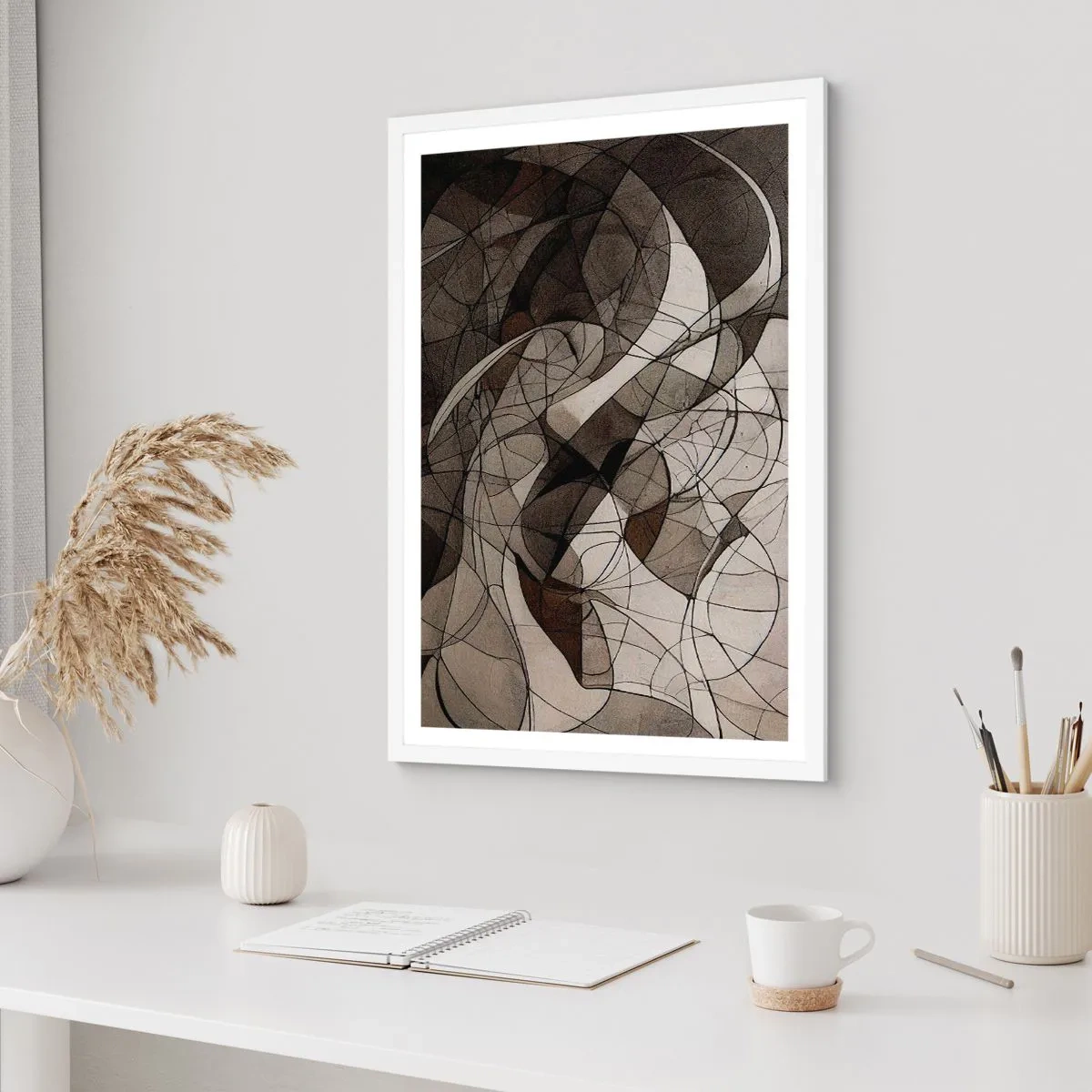 Pôster em moldura branca - Circulação das cores da terra - 40x50 cm