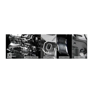 Amostra de papel de parede Premium Canvas - Aço, belo, forte - Automotivo, Motor de carro, 3D - 100x30 cm