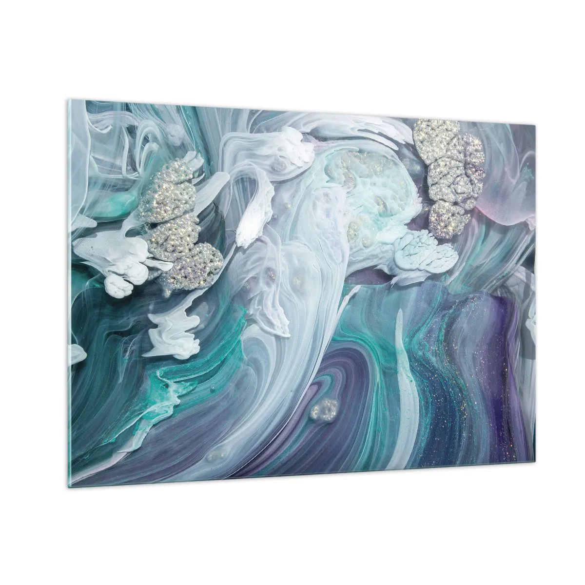 Quadro em vidro - Correntes de azul - 100x70 cm