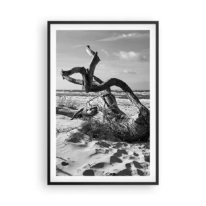 Pôster com moldura preta - Escultura do mar - 61x91 cm