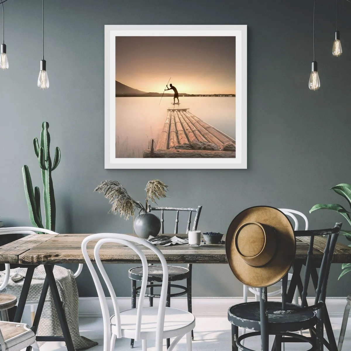 Pôster em moldura branca - Antes de descansar - 60x60 cm