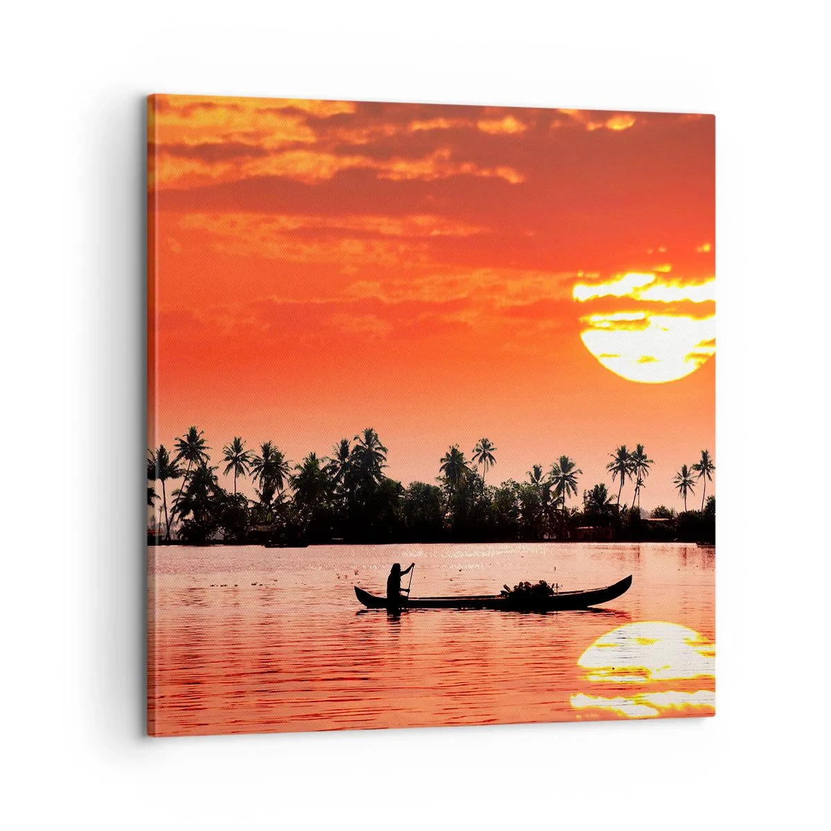 Quadro em tela - A calma dos trópicos ao pôr do sol - 60x60 cm