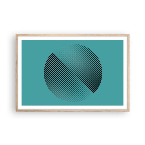 Pôster com moldura de carvalho claro - Círculo – uma variação geométrica - 91x61 cm