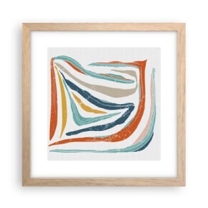 Pôster com moldura de carvalho claro - Abstração com um sorriso amigável - 30x30 cm