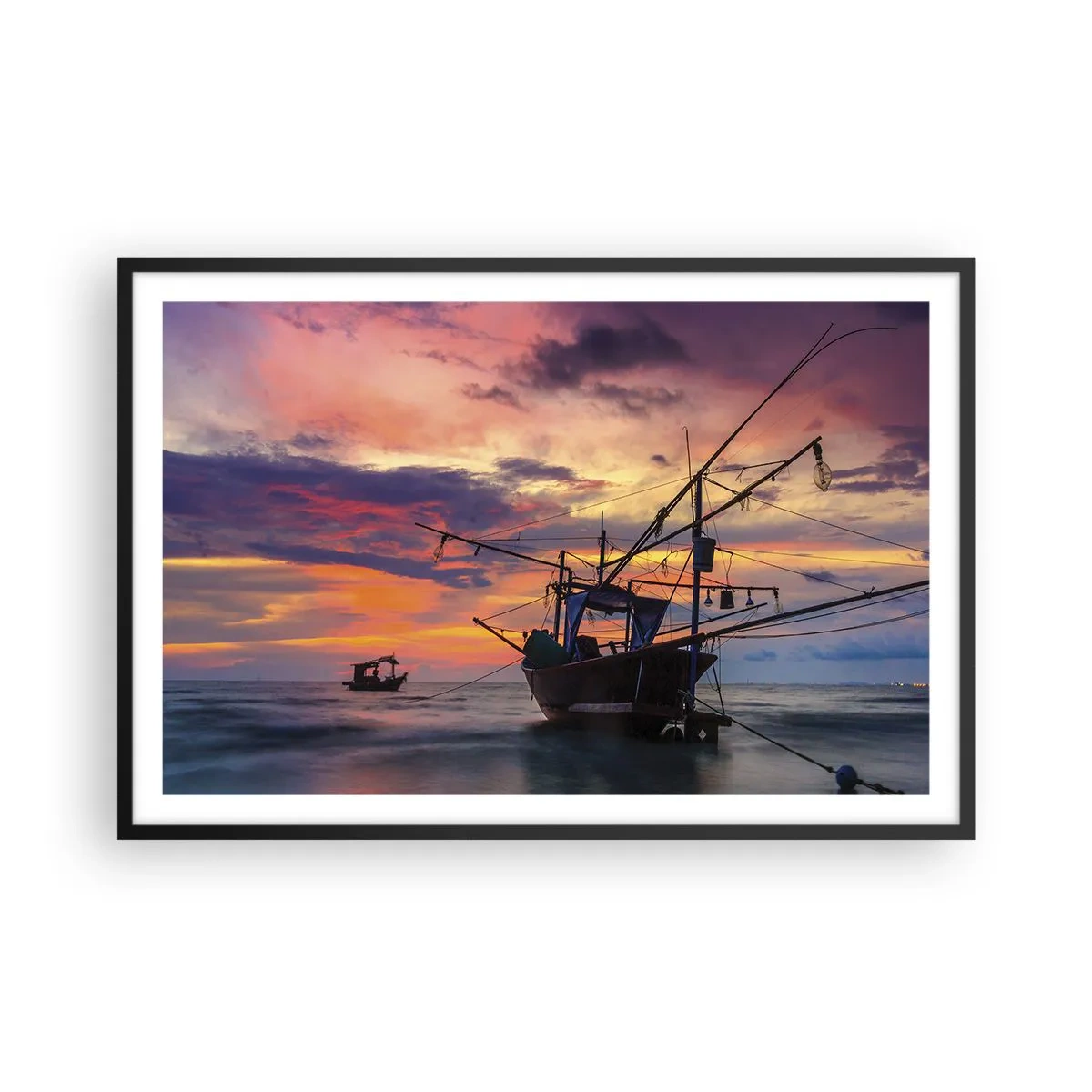 Pôster com moldura preta - Noite exótica - 91x61 cm