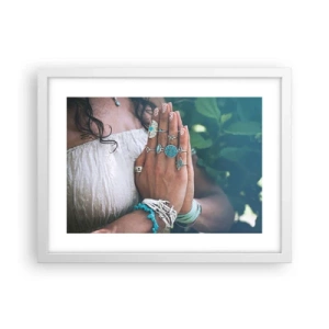 Pôster em moldura branca - Bem-vindo ao centro do ser - 40x30 cm