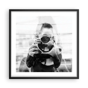 Pôster com moldura preta - Criador e material - 50x50 cm