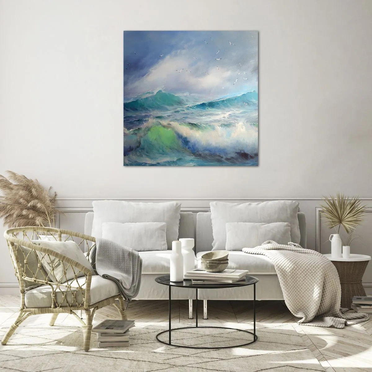 Quadro em vidro - O vento uivava triunfalmente… - 40x40 cm